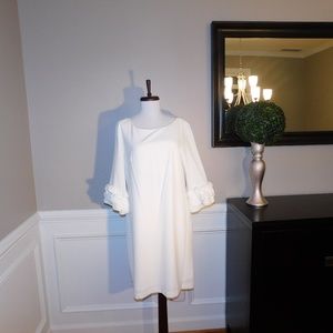 Ivory Ruffle Cuff Dress - 12 - BRAND NEW